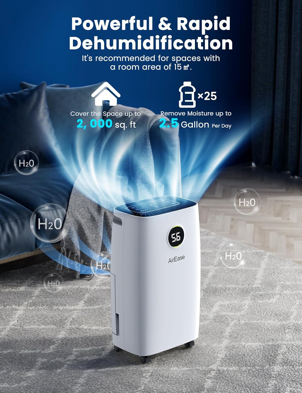 AirEase 12L/Day Dehumidifier for Home - Image 3